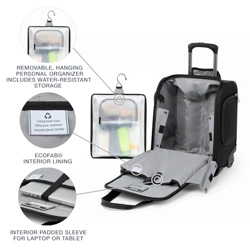 Travelpro Crew Classic Lightweight Softside Luggage, Rolling Underseat Carry on Bag, 14" Laptop or Tablet Sleeve, Men and Women, 17-Inch, Black