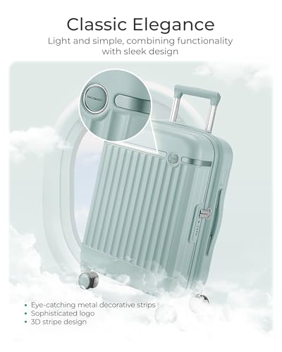 BAGSMART Expandable – Hardside Carry-On – Dark Sea Green for 22x14x9 carry-on luggage detail 2