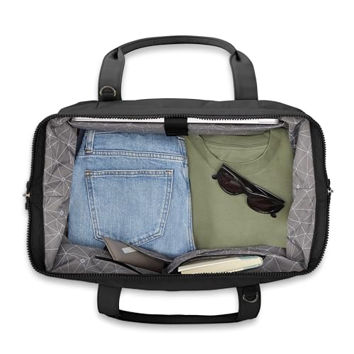Samsonite Better Than Basics Weekender Duffle – Drop Bottom Travel Bag with 14” Laptop Compartment, SmartSleeve™ Trolley Strap, Adjustable Shoulder Strap, Durable RPET Lining, Black