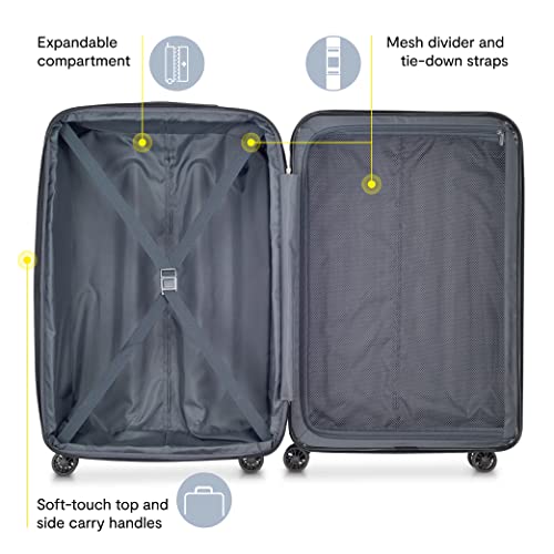 DELSEY PARIS Helium Aero Hardside Expandable Luggage with Spinner Wheels, Titanium, Carry-On Plus 21 Inch