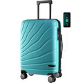 VANKEAN Carry On Luggage with Spinner Wheels & TSA Lock, Expandable Fashionable Hard Shell Suitcase airline approved，20 Inch Carry-On，Lake Blue