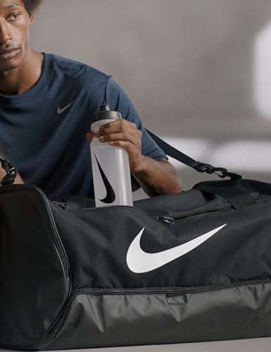 Nike Unisex Brasilia 9.5 Training Duffel Bag (Large, 95L), Black/Black/White, MISC