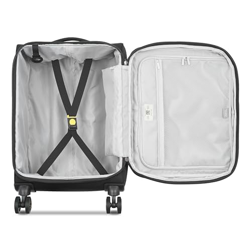 DELSEY PARIS Cruise 3.0 Softside Expandable Luggage with Spinner Wheels, Black, Carry On 20 Inch