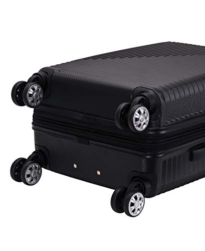 Rockland Star Trail Hardside 20" Expandable Spinner Wheel Carry-on Luggage, Black