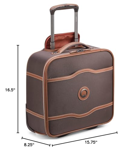 DELSEY PARIS Chatelet 2.0 Softside Luggage Under-Seater with 2 Wheels, Chocolate Brown, Carry on 16 Inch