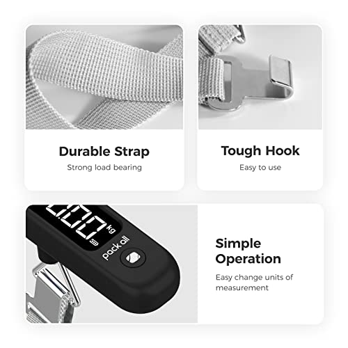 pack all Digital Luggage Scale for Travel, 110Lbs Capacity, 0.1Lb Precision