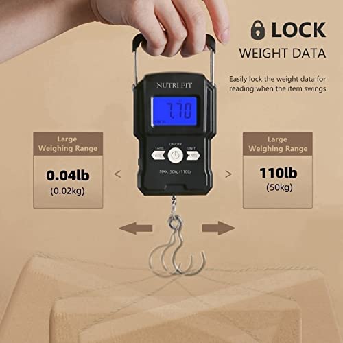 NUTRI FIT Luggage Scale Digital Suitcase Weighing Fish Portable for Travel