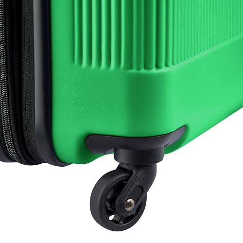 United Colors of Benetton Ribbed Hardside Expandable Luggage with Spinner Wheels, Green, Carry-On 20 Inch