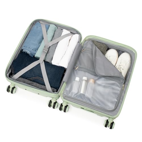 Traveler's Choice Elm 21" Carry-on Expandable Spinner Luggage Set - Set - Glossy Mint