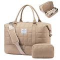 LOVEVOOK Large Duffle Bag for Travel, Puffer Weekend Bags for Women Travel Tote, Carry on Duffel Bag for Airplanes, 18 Inch Personal Item Bag Gym Bag Women, Coffee