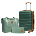 Coolife Luggage Sets Suitcase Set 3 Piece Luggage Set Carry On Hardside Luggage with TSA Lock Spinner Wheels (Dark Green, 3 piece set (DB/TB/20))
