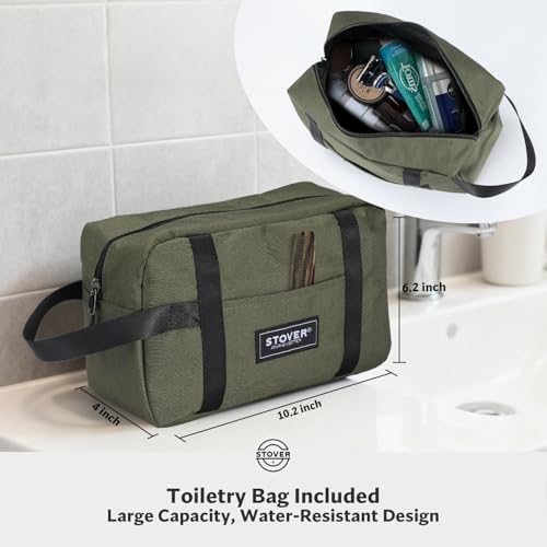STOVER 45/100L Carry-On U-Zip Rolling Duffel Bag with Wheels, Medium Durable Travel Duffle w/Toiletry Bag, Heavy-Duty, Packable w/Shoulder Straps- Use as Luggage or Backpack, Men/Women (Green)