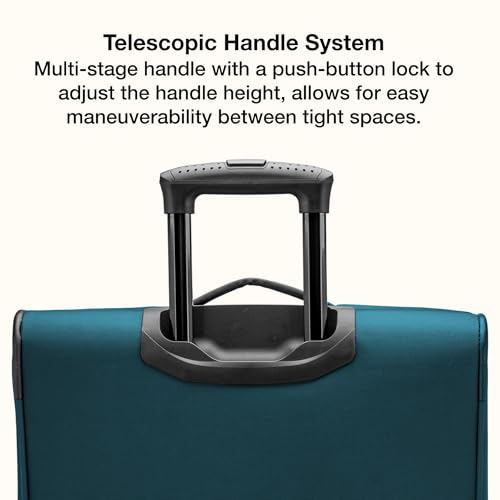 U.S. Traveler Anzio Softside Expandable Luggage with Spinner Wheels, Teal, 22-Inch Carry-on