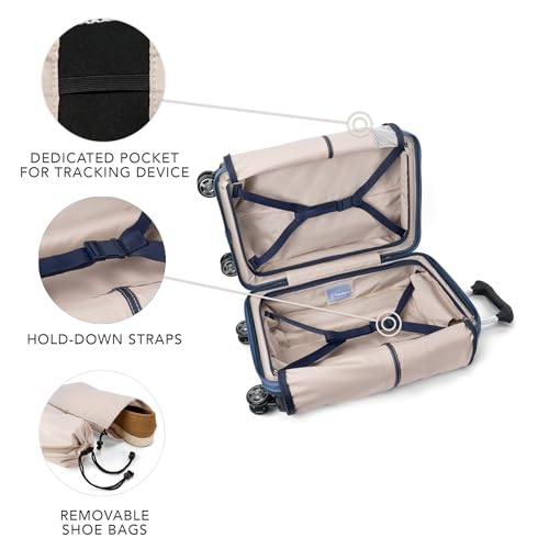 Travelpro Platinum Elite Hardside Expandable Carry on Luggage, 8 Wheel Spinner, TSA Lock, Hard Shell Polycarbonate Suitcase, Dark Sky Blue, Carry on 21-Inch