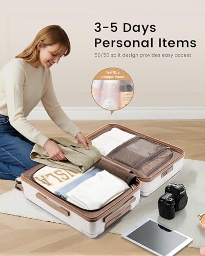 LOVEVOOK Carry On Luggage 22x14x9 Airline Approved, 20 Inch Hard Shell Suitcases with Spinner Wheels, PC Hardside Small Carry On Suitcase with TSA Lock for Women Men Travel