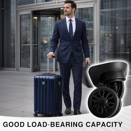 Luggage Wheel Replacement Only Compatible with DELSEY PARIS Helium Aero 07644PL Carry-On Plus 21Inch,360-Degree Rubber Trolley Mute Double Wheel