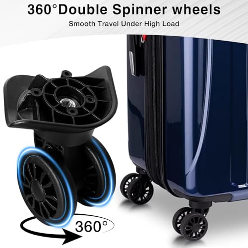 Luggage Wheel Replacement Only Compatible with DELSEY PARIS Helium Aero 07644PL Carry-On Plus 21Inch,360-Degree Rubber Trolley Mute Double Wheel