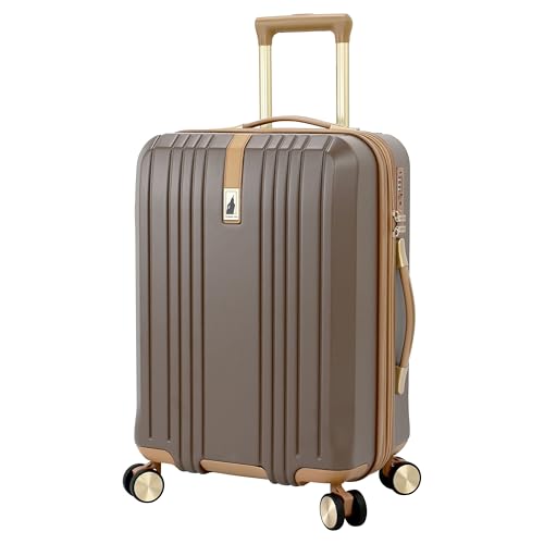 London Fog Southbridge 20 Inch Carry On Expandable Spinner HS, Mocha