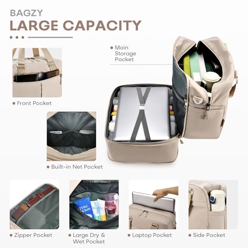 BAGZY 40x30x15cm Personal Item Travel Bag 16x12x6 Under-seat Carry on Bags for Airplanes 20L Expandable 30L Lightweight Duffle Bag Weekender Bags with Wet Pocket for Gym Overnight Hospital Blue