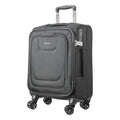 Amazon Basics 20" Carry-On Luggage, Softside Suitcase With TSA Lock, 8 Spinner Wheels, Telescoping Handle, Front Exterior Pocket, 3 Interior Pockets, Black