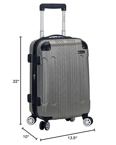 Rockland London Hardside Spinner Wheel Luggage, Silver, Carry-On 20-Inch