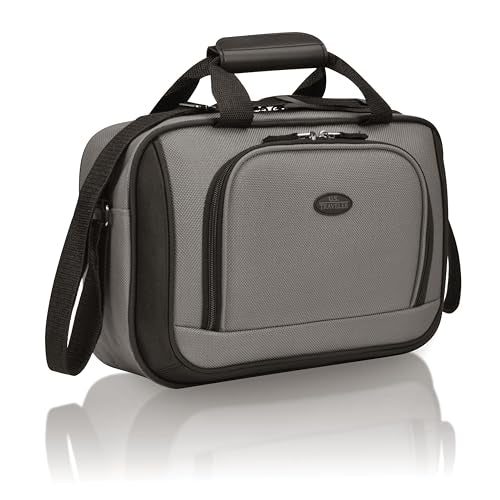 U.S. Traveler Rio 14" Travel Tote Bag, Lightweight 1200D Carry-On Bag for Women & Men, Grey