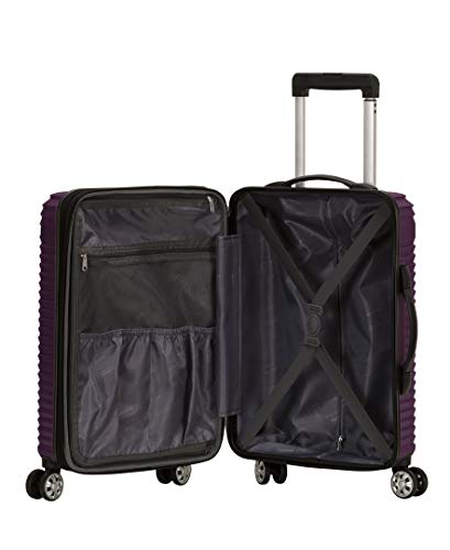 Rockland Star Trail Hardside 20" Expandable Spinner Wheel Carry-on Luggage, Purple