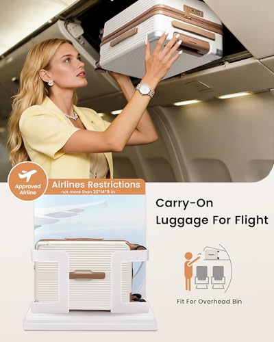 LOVEVOOK Carry On Luggage 22x14x9 Airline Approved, 20 Inch Hard Shell Suitcases with Spinner Wheels, PC Hardside Small Carry On Suitcase with TSA Lock for Women Men Travel