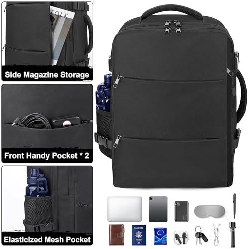 DEYACE Travel Backpack for Men Women, TSA Approved Carry On Backpack 17x13x8 Personal Item Size Airplane Approved Weekender Bag, Water Resistant Lightweight Laptop Daypack for Flight