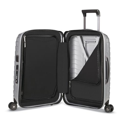 Samsonite Proxis Global Carry-On Hardside Luggage with Dual Spinner Wheels, Airline Approved - Innovative Roxkin™ Lightweight Shell With Ultimate Durability- TSA Lock, Telescopic Handle - Silver