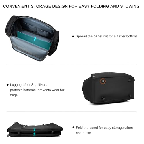 TIAWOLT Underseat Carry On Luggage Lightweight Travel Tote Weekender Bag Overnight Duffle for Trip, Travel Essentials Personal Item Travel Bag for Women and Men,Black