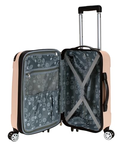 Rockland London Hardside Spinner Wheel Luggage, Champagne, Carry-On 20-Inch, 22"X13. 5"x10" (with wheels)