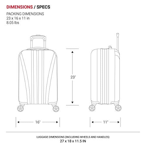 SwissGear 7585 Hardside Expandable Luggage with Spinner Wheels, Black, Carry-On 19-Inch