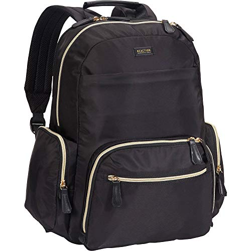 Kenneth Cole REACTION Sophie Women's Silky Nylon 15" Laptop & Tablet Anti-Theft RFID Travel Backpack Bag, Black With 20" Carry-On