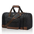 Litvyak Duffle Bag for Travel, 50L Canvas Travel Duffel Bags Overnight Weekend Gym Carry On Luggage Bag for Men & Women(Black)