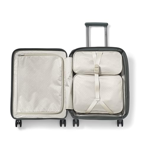 Samsonite Paralux Global Carry-On Luggage - Innovative Design - Quick Access Front Pocket - Dual Suspension Wheel Technology - TSA Lock - Expandable - Includes Removable Packing Cubes - Olive