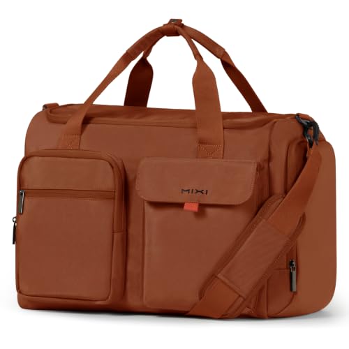Mixi 17" Underseat Carry-On Luggage Travel Tote, Water-Resistant, Brown