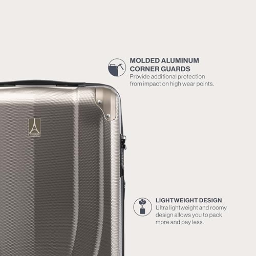 Travelpro Pathways 3 Hardside Expandable Luggage, 8 Spinner Wheels, Lightweight Hard Shell Suitcase, Carry On 21 Inch, Champagne