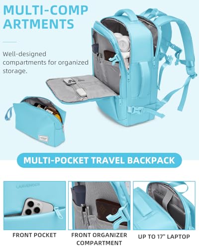 LARVENDER Carry on Luggage 22x14x9 Airline Approved, Expandable 20 Inch Hardside Large Suitcase with Wheels TSA Lock, Lightweigh PC+ABS Travel Carry-on Suitcases for Women and Men, Cotton Candy