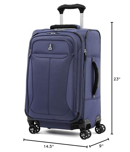 Travelpro Tourlite Softside 21" Expandable Luggage with 4 Spinner Wheels, Lightweight Suitcase, Carry-On, Blue