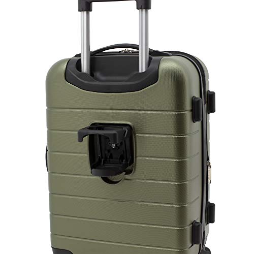 Wrangler Smart Spinner Hardside Luggage, 22-Inch Carry-On, Olive Green