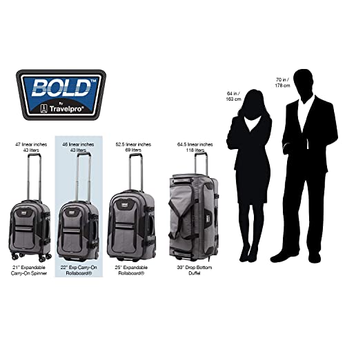 Travelpro Bold Softside Expandable Carry on Rollaboard Luggage, Carry on 22-Inch, Olive Green/Black