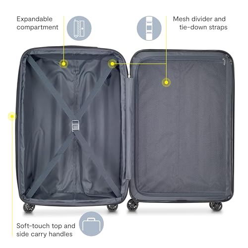 Delsey Luggage Helium Aero, International Carry On Luggage, 19", Front Pocket Hard Case Spinner Suitcase, Brick Red