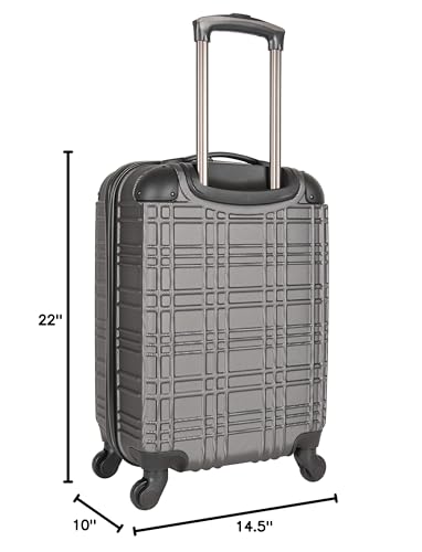 Ben Sherman Nottingham Lightweight Hardside 4-Wheel Spinner Travel Luggage, Charcoal, 20-Inch Carry On