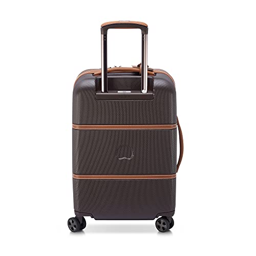 DELSEY PARIS Chatelet Air 2.0 - Hardside Carry on Plus 20 Inch - 360° Spinner Wheels - TSA Lock - USB Port - Lightweight Polycarbonate Travel Suitcase, Chocolate Brown