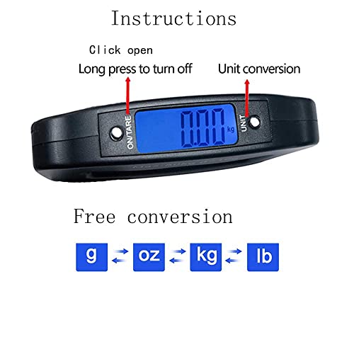 Luggage Scale, Large Handle, Electronic Luggage Scale, High Precision Carrying, 110lbs/50kg, Hook Rotates 360°, Travel Airport Checked Luggage Baggage, Avoid Extra Charges for Your Over Weight