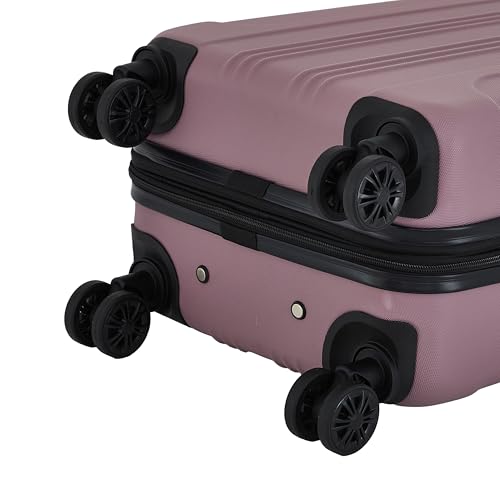 Travelers Club Chicago Plus Hardside Luggage, Mauve, 20" Carry-On