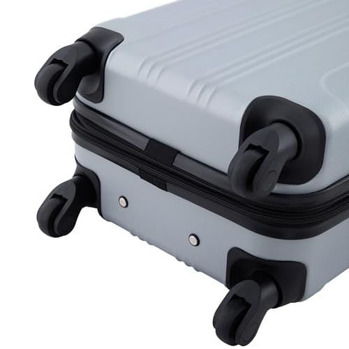 Travelers Club Chicago Hardside Expandable Spinner Luggage, Silver, 22" Carry-On