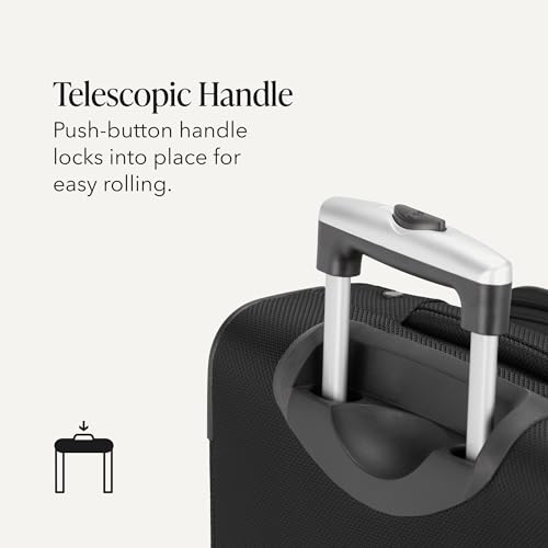 SWISSGEAR Sion Softside Expandable Spinner Luggage Durable Lightweight Travel Suitcase, Black, Carry-On