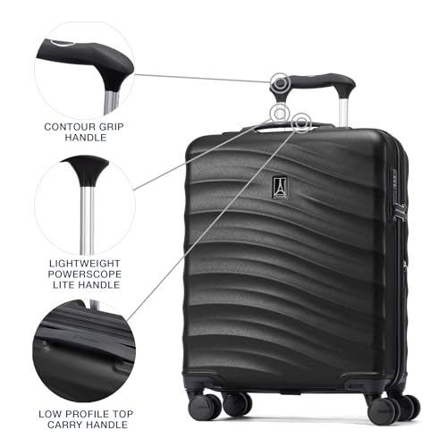 Travelpro Maxlite Air V2 Hardside Expandable Carry on Luggage, 8 Spinner Wheels, Lightweight Hard Shell Suitcase, TSA lock, Black, International Carry On 18-Inch